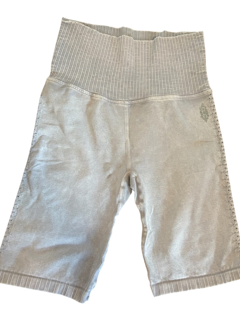 FP Movement by Free People Ribbed High-Waist Light Gray Bike Shorts
